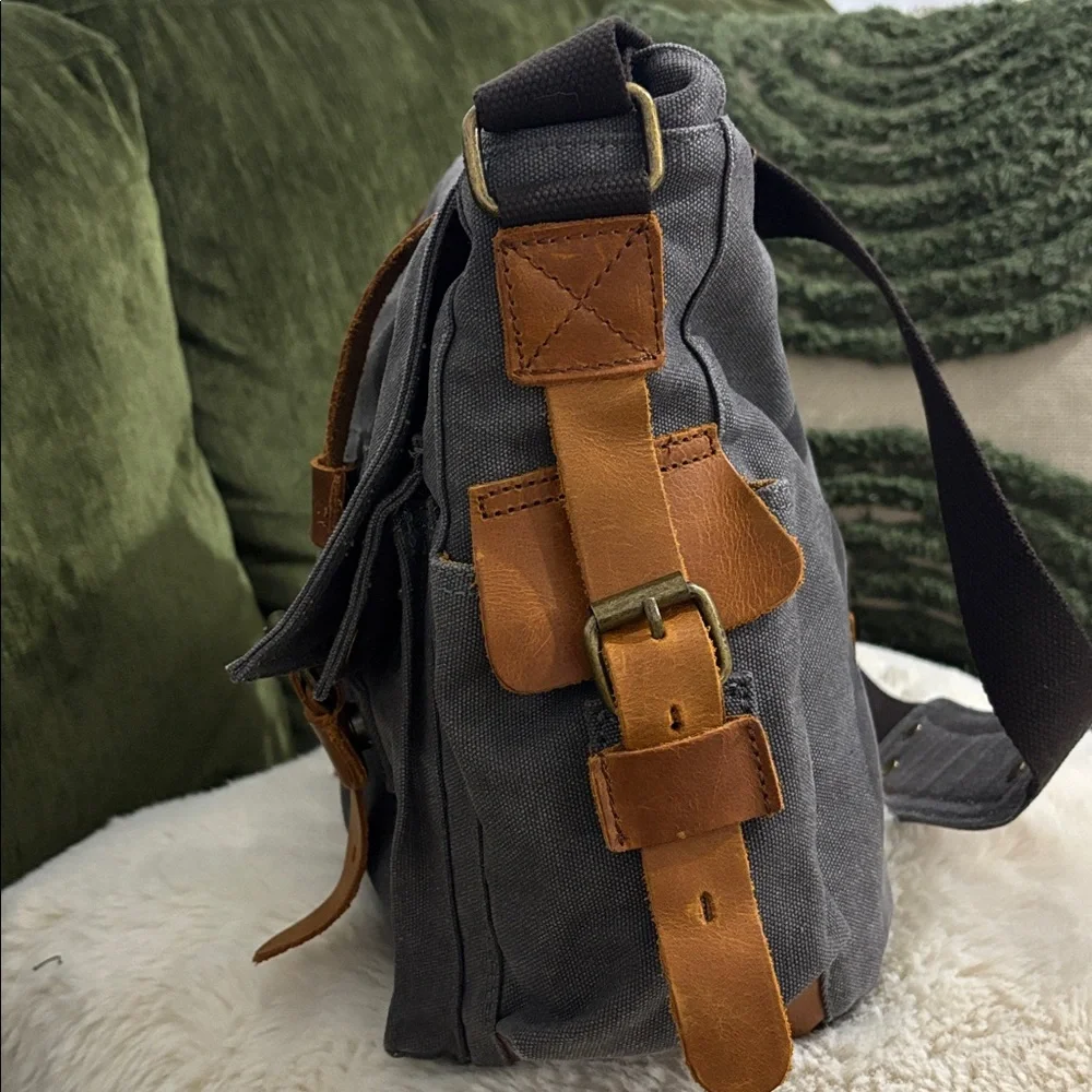Kattee Leather Canvas Camera Bags for Men Vintage DSLR SLR Messenger Shoulder...